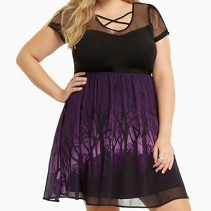 Size 2, Torrid Disney Maleficient Skater Dress.
